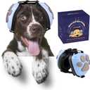 Upgraded Dog Ear Muffs for Noise Protection - 22dB NRR Noise Cancelling Headphones with Dog Paw Design, Calming Earmuffs for Thunder, Fireworks & Hunting (M, Light Blue-Gray)