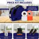 Perco Lite 1 Line Price Gun with Labels Kit - Includes 3 White Rolls, 1 Gun Clip, 3 Fluorescent Red Rolls, 2 Ink Rollers, 1 Ink roll and Labels Pre-Loaded