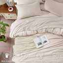 Anluoer Beige King Comforter Set 7 Pieces, Bed in a Bag with Sheets, All Season Bedding Sets with 1 Comforter, 2 Pillow Shams, 2 Pillowcases, 1 Flat Sheet, 1 Fitted Sheet | Softness, High Quality, Warmth, Comfort, OEKO