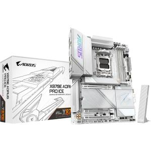 GIGABYTE X870E AORUS PRO ICE AMD AM5 LGA 1718 Motherboard, ATX, DDR5, 4X M.2, PCIe 5.0, USB4, WIFI7, 2.5GbE LAN, EZ-Latch