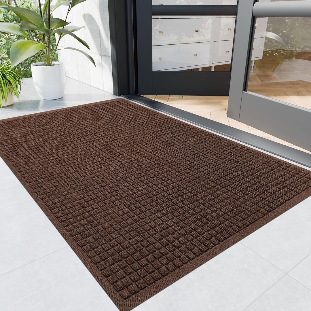 Durable Indoor Outdoor Doormat, 3' x 4' Heavy Duty Front Door Mat