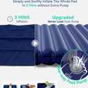 Hikenture Double Sleeping Pad for Camping, Ultralight 4" Extra-Thick Camping Mattress 2 Person, Inflatable Backpacking Sleeping Mat, Hiking Air Mattress for Tent (Navy Footpump 79x47.5in)