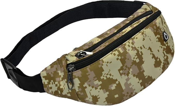Fanny Packs for Men and Women, Water-Repellent Sports Waist Pack Bag for Travel Hiking Running Hands-free