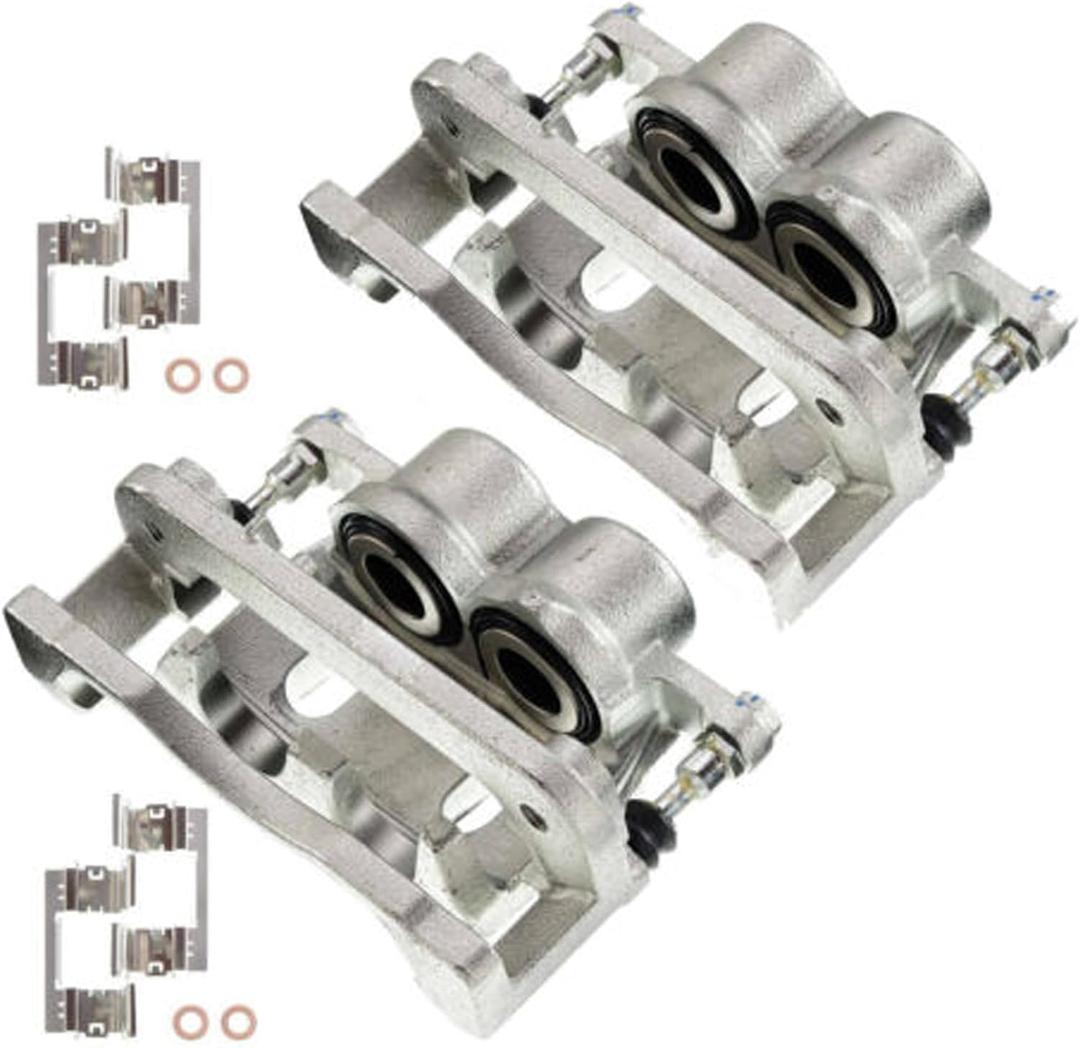 2x Front Dual Piston Brake Disc Caliper Assembly with Phenolic Fits 2008-2020 Chevrolet Silverado Avalanche Suburban 1500 Cadillac Escalade GMC Sierra Yukon 18B4918A 18B4919A