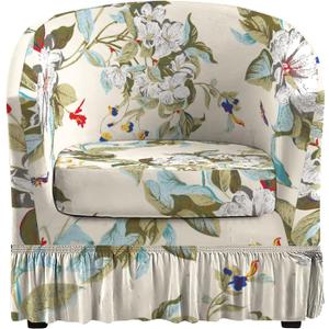 2 Piece Club Chair Slipcover Stretch Barrel Armchair Chair Covers Slipcovers Soft Removable Washable Chair Covers Protectors for Living Room Chair Couch Covers