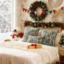 A Moment Throw Pillow Covers 20x12 Inch Set of 2, Soft Textured Decorative Tie-Dye Style Christmas Cushion Covers, Modern Boho Farmhouse Home Decor Pillow Cases for Couch, Bed, Living Room,Olive Green