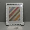 11x14 Picture Frame with Mat for 8x10, Wavy Edge Wooden Real Glass Photo Frame for Wall Hanging, White, 1 Pack