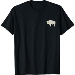 American Vintage Buffalo Men Women Silhouette Love Bison T-Shirt, Large