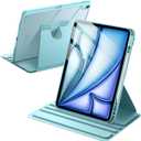 JETech Rotating Case for iPad Air 13-Inch M4/M3/M2 (2026/2025/2024) with Pencil Holder, 360 Degree Rotation Protective Stand Cover Clear Back, Auto Wake/Sleep (Blue)