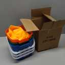 Matthew Red&Green&Blue Detergent and Sanitizing Cleaning Bucket 3 Quart Cleaning Pail,Set of 3 Square Containers,Built-In Spout w/Handle,Wash Rinse Sanitize Handwash Bucket,Incl.3Pcs Microfiber Cloths 