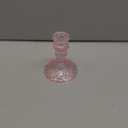 Glass Candlestick Holder,Striped Taper Candle Holders,Set of 6 Candle Stand for Table Centerpieces, Home Decor,Weddings,Festival and Parties (Pink Dimond)