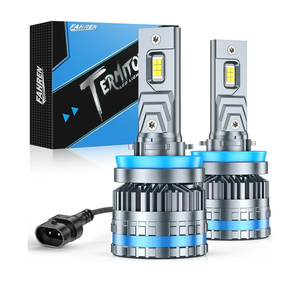 FAHREN 2026 Brightest H11 Bulbs – 𝟔𝟎,𝟎𝟎𝟎𝐋𝐌 H11/H8/H9/H16 Lights, 12X High-Focus LED Fog Light, Built-in Canbus Ready, Unique Wide-Long Heat Sink, Sleek Clear Aesthetic, Braided Cable, Pack of 2