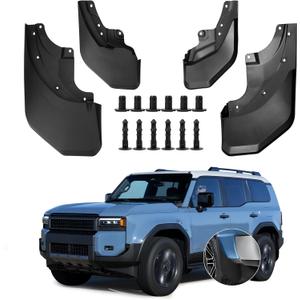 Mud Flaps Splash Guards Compatible with Toyota Land Cruiser 250 Prado 2024 2025, 4PCS Front & Rear Side No Drill Wheel Fender Cover Mudguards Mudflaps Exterior Accessories