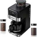 Ranbomer Coffee Maker With Grinder, 10 Cup Coffee Machine,Programmable Grind & Brew, Keep Warm Plate Coffee Machine and Burr Grinder Combo，51 oz