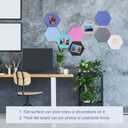 PATIKIL Felt Bulletin Board 11"x9.4" 8 Packs Self Adhesive Hexagon Felt Tiles for Sound Proofing, Wall Panels with 30 Push Pins for Home Office Recording Studio,Game Room, Set-D (White, Pink, Rose Red, Purple)