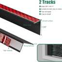 Light Blocking Strips for Window Shades and Blinds, 100% Blackout PVC Side Tracks Light Blocker for Blinds, Window Light Blocker for Bedroom(Black, 58", 2PCS)