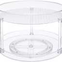 Amazon Basics 2 Tier Lazy Susan Turntable Organizer, 12" Diameter, Clear