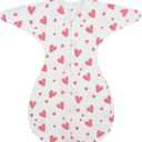 ZIGJOY Shark-Fin Swaddles for Newborns - 1.0 Tog Baby Sleep Sack Soft Cotton Swaddle Wearable Blanket with 2-Way Zipper, L
