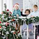 48 Pcs Glitter Velvet Bows for Valentine's Day Decorations Sparkle Valentine Bow for Gift Wrapping 5 x 7 Inch Premade Twist Tie Velvet Bows Ribbon Ornament 3/8'' Wide for Wreaths Decor(White)