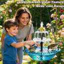 New Hanging Solar Bird Bath Fountain,3 Layers Hanging Bird Bath for Outside with Solar Fountain