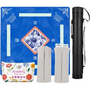 Travel Mahjong Set with Mat and Racks, 30" to 51"