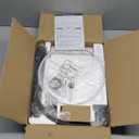 Nintiue Upgraded Modern Arc Dimmable Tall Standing Floor Lamp with Linen Shade, 1200 Lumens LED Bulb Included, for Living & Reading Room, Bedroom, Office & Nursery, Matte Black