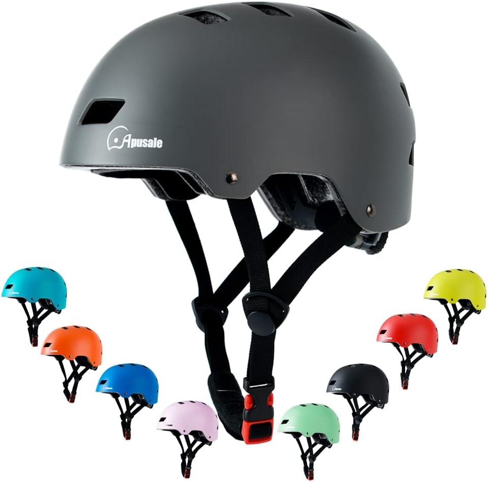 Bike Skateboard Helmet, Adjustable and Multi-Sport for Skate Scooter, 3 Sizes for Adult Youth Kids Toddler, Small
