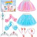Princess Dress Up Shoes for Little Girls 3-6Kids Pretend Play Clothes for Toddlers with Tutu,Shoes and Accessories,Christmas Thanksgaving Birthday Gift Toys