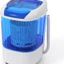 Giantex Portable Mini Washing Machine, 5.5 lbs Capacity Small Compact Laundry Washer with Spin Tub & Drain Hose, Semi-automatic Washer Machine for Apartment Dorms RV Home (Blue)