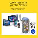 Portable Bluetooth Speaker with Lights, IPX5 Waterproof, Stereo Sound Loud, Small Wireless Speaker , TWS Pairing, BT5.320H Long Playtime, for Home/Party/Beach/ Outdoor, White Elephant Gifts (Blue)