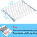 Seropy Roll Up Dish Drying Rack, Over The Sink Dish Drying Rack Kitchen Rolling Dish Drainer, Foldable Sink Rack Mat Stainless Steel Wire Dish Drying Rack for Kitchen Sink Counter Storage 17.5x11.8 (Gray)