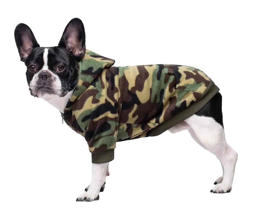 Camo French Bulldog Clothes Dog Hoodie Sweatshirts with Pockets for Small Dogs Puppy Chihuahua Coat Clothing Pet Cat Hoodie Fleece Dog Sweaters Costume, Large