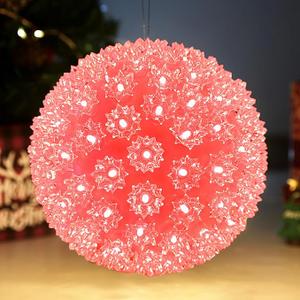 LED 6in 50 Light Starlight Sphere, LED Light Ball Sphere Light, Christmas Light Ball, 5ft Hanging Cord with S Hook, 12ft Power Cord with Stackable Plug