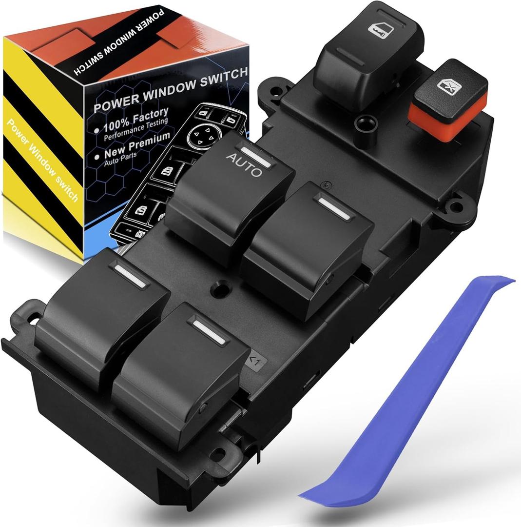 Master Power Window Switch Front Left Driver Side Fit for:-Honda CRV 2007 2008 2009 2010 2011, Control Door Lock Switch Button, Replace OE# 35750-SWA-K01 35750SWAK01