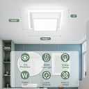 EIDISUNY Modern LED Ceiling Light Fixtures, Hallway Ceiling Light Fixture, Bathroom Ceiling Light Fixtures 32W 6000K, Square Ceiling Light for Kitchen Living Room Bedroom Bathroom