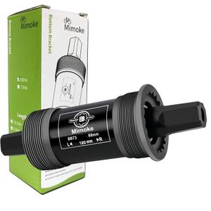 Mimoke Square Tapered Bottom Bracket BSA Innenlager Bearing 68mm x 113mm 116mm 118mm 122.5mm 124mm 126mm (Black)