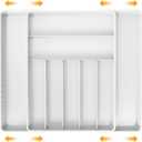 Simple Houseware Expandable Kitchen Drawer Flatware Organizer, White