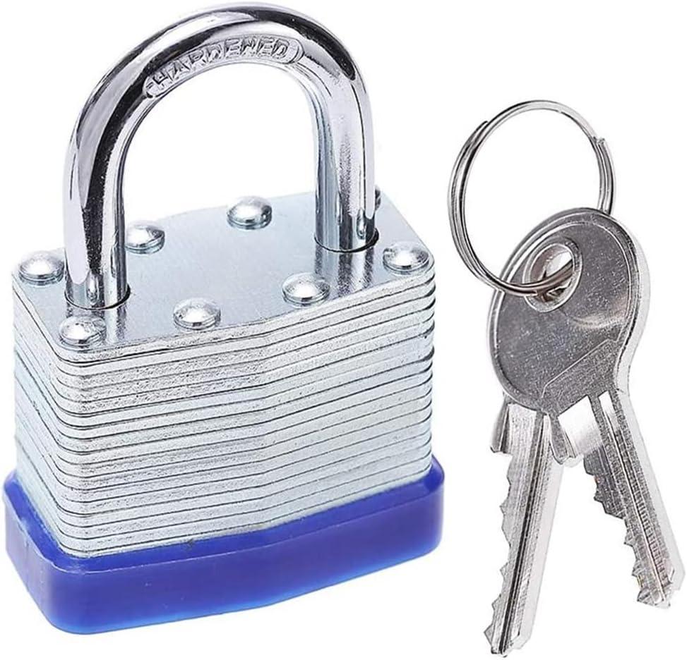 Laminated Steel Padlock with Key, Lock Wide Lock Body, Fence, Locker (1, 1-1/4")