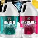 Epoxy Resin - Ultra-Gloss 1 Gallon Kit, Crystal Clear, Self-Leveling, UV & Impact Resistant Resin Kit for Art, Jewelry, Tables & Countertops, Easy 1:1 Mix, DIY Crafts