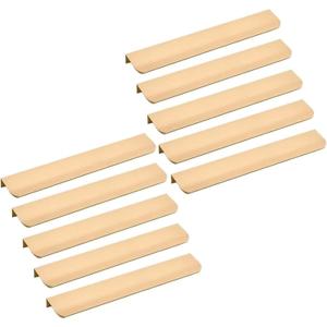 10 Pack Finger Edge Pulls Aluminum Concealed Cabinet Pulls Furniture Drawer Handles with Screws for Kitchen Bathroom Dresser Wardrobe(Gold,L80mm)