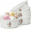4 Pcs Silly Goose Gift Basket Set with Handles Cute Basket Empty with Pink Bow Funny Silly Goose Organizer Box Natural Cotton Rope Woven Organizer for Nursery Shelves Baby Shower
