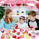 28 Pack Valentines Day Gifts for Kids Classroom Mochi Squishies Fidget Toys Filled Heart with Valentines Cards for Kids School, Valentines for Class Valentines Exchange Cards Party Favors Prizes