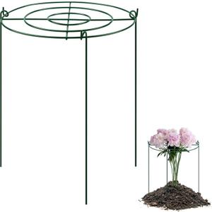 18 Inches Peony Cages and Supports Grow Through Plant Supports Ring Hoop with 3 Legs, Pack of 3