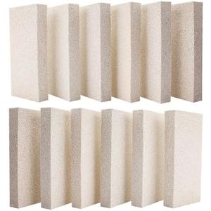 12 Pieces Insulating Fire Brick for Ovens, Kilns, Fireplaces, Forges 9" x 4.5" x 1.25" 2300F Rated Insulating Fire Bricks