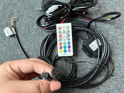 Sando Tech RGB Bluetooth Control Box 4Pin Connecter 2Plugs Wire Set, Remote, Fit for Whip Light/Rock Light/LED Strips/Underglow Lights