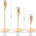 French Gold Taper Candle Holders for Wedding Table Centerpiece,Tall Taper Candlestick Holders Bulk Set of 6,Metal Candle Stick Holders for Dinning or Mantel Centerpiece,Party Home Decor