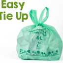 YORJA 1.6 Gallon Tie Handles Compost Trash Bags 120 Food Scrap Bags, Compostable Kitchen Waste Bags with Europe EN13432 & ASTM D6400 Certified