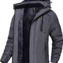 QPNGRP Mens Waterproof Ski Snowboard Jacket Winter Windproof Snow Coat (XX-Large, Cation Darkgray)