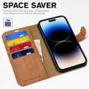 TUCCH Case for iPhone 14 Pro Max Case Wallet, [TPU Shockproof Inner Shell], PU Leather [RFID Blocking] 4 Card Holder Magnetic Stand Protective Cover Compatible with iPhone 14 Pro Max, Textured Brown