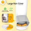 Automatic Chicken Feeder, 7lb Large PVC No Waste Chicken Feeder with Rain Cover, Weatherproof Solid Built Poultry Feeder, Easy to Install & Clean, Ideal for 4-6 Chickens